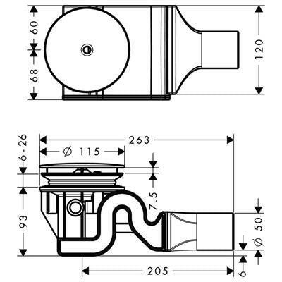 Hansgrohe Raindrain '90 XXL zuhanyszifon komplett készlet (60067000)