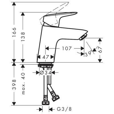 Hansgrohe Logis mosdó csaptelep 70 mm lefolyó - garnitúra nélkül (71071000)