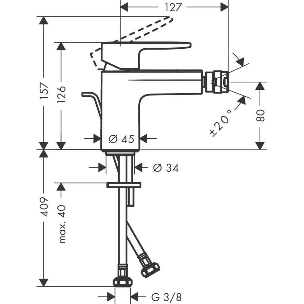 Hansgrohe Vernis Blend egykaros bidécsaptelep automata lefolyógarnitúrával-1