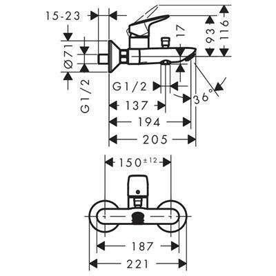 Hansgrohe Logis kád csaptelep (71400000)