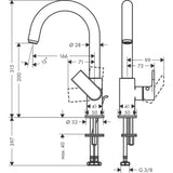 Hansgrohe Vernis Shape egykaros mosdócsaptelep elforgatható kifolyó, automata lefolyógarnitúra, króm-1