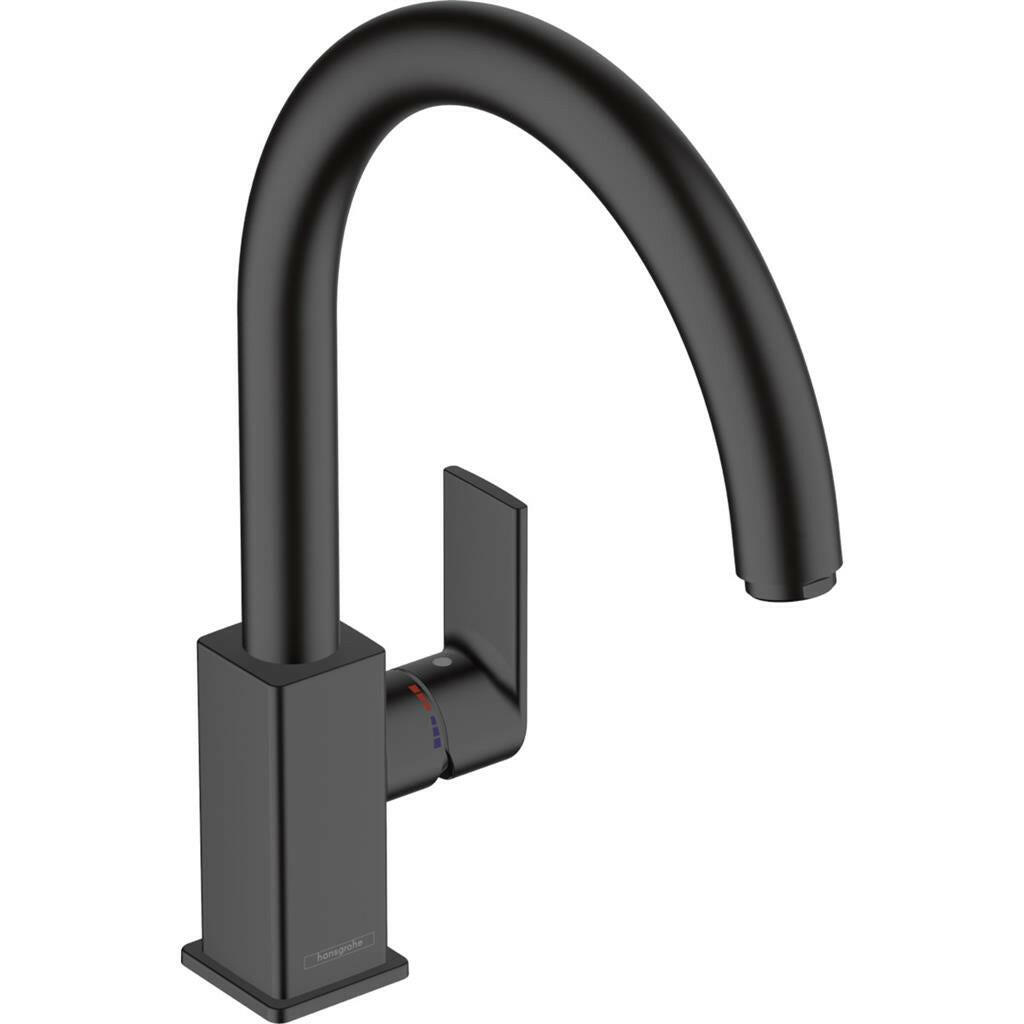 Hansgrohe Vernis Shape M35 Egykaros konyhai csaptelep 210, elforgatható kifolyóval, matt fekete (71871670)