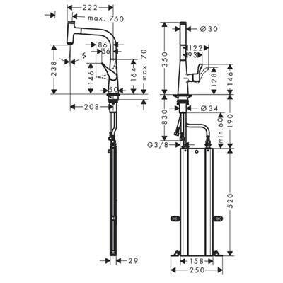 Hansgrohe Metris Select M71 konyhai csaptelep 240 kihúzható kifolyó (M7115), króm-1