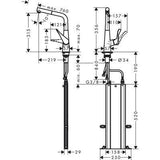 Hansgrohe Metris M71 konyhai csaptelep 320 kihúzható kifolyó (M7114), rm. acél hatású-1