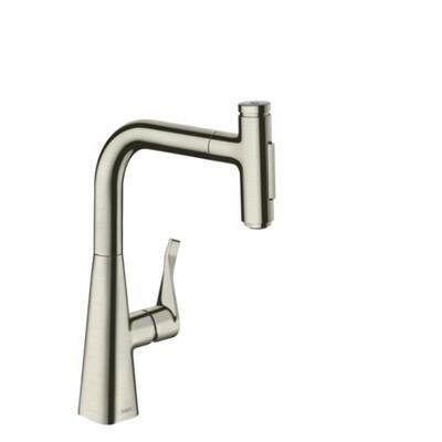 Hansgrohe Metris Select M71 konyhai csaptelep 240 kihúzható kifolyó (M7117), rm. acél hatású-0