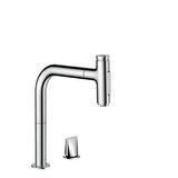 Hansgrohe Metris Select M71 2-lyukú konyhai csaptelep 200 kihúzható kifolyó (M7120), króm-0