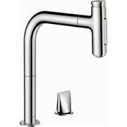 Hansgrohe Metris Select M71 2 lyukú konyhai mosdócsapt. kihúzható kifolyó, 200 2jet, króm ( 73819000 )