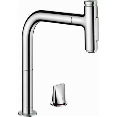 Hansgrohe Metris Select M71 2 lyukú konyhai mosdócsapt. kihúzható kifolyó, 200 2jet, króm ( 73819000 )