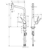 Hansgrohe Metris Select M71 konyhai csaptelep 320 2jet, kihúzható kifolyó, króm-1