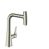 Hansgrohe Metris Select M71 konyhai csaptelep 240 2jet, kihúzható kifolyó, rm. acél hatású-0