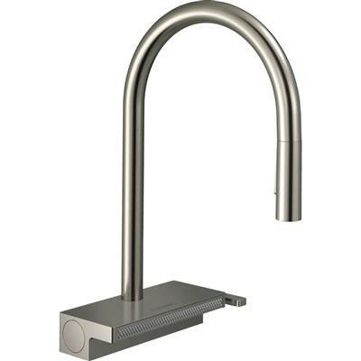 Hansgrohe Aquno Select M81 konyhai csaptelep 170 3 jet, kihúzható kifolyó, króm rm. acél hatású-0