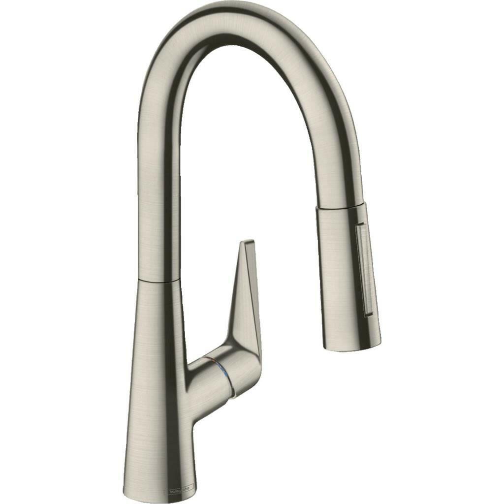 Hansgrohe Talis M51 konyhai csaptelep 160 kihúzható kifolyó (M5116-H160), rm. acél hatású-0