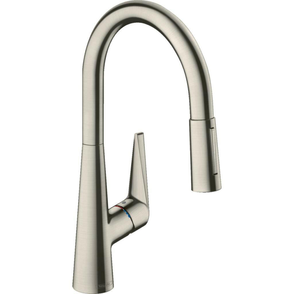 Hansgrohe Talis M51 konyhai csaptelep 200 kihúzható kifolyó (M5116-H200), rm. acél hatású-0