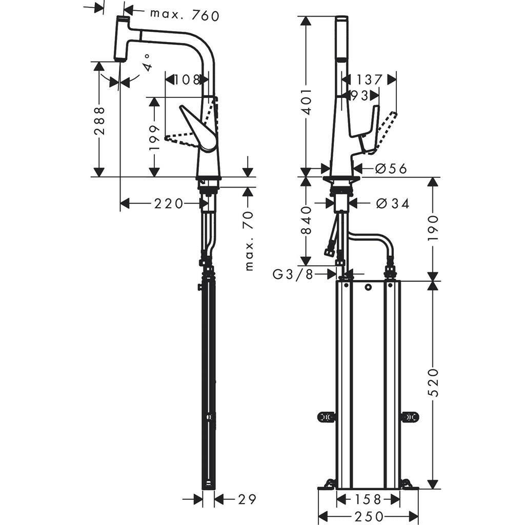 Hansgrohe Talis Select M51 konyhai csaptelep 300 kihúzható kifolyó (M5115), króm-1