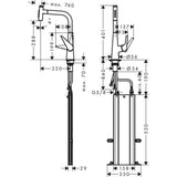 Hansgrohe Talis Select M51 konyhai csaptelep 300 kihúzható kifolyó (M5117), rm. acél hatású-1