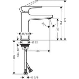 Hansgrohe Metropol mosdócsaptelep loop fogantyúval 110 Push-Open lefolyóval-1