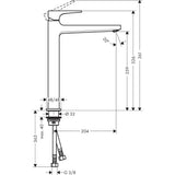 Hansgrohe Metropol mosdócsaptelep 260 Push-Open lefolyóval loop fogantyúval-1