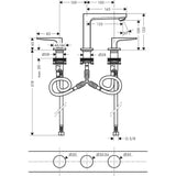 Hansgrohe Metropol 3-lyukú mosdócsaptelep 110 Push-Open loop fogantyúval-1