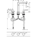 Hansgrohe Metropol 3-lyukú mosdócsaptelep 160 Push-Open loop fogantyúval-1