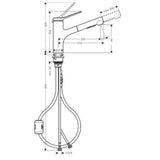 Hansgrohe Zesis M33 konyhai csaptelep 150, kihúzható kifolyó, 2jet-1