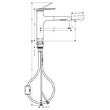 Hansgrohe Zesis M33 konyhai csaptelep 160, kihúzható kifolyó, 2jet-1