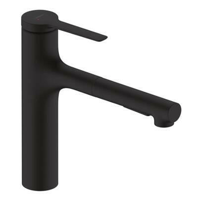 Hansgrohe Zesis M33 konyhai csaptelep 160, kihúzható kifolyó, 2jet, matt fekete ( 74801670 )