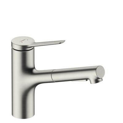 Hansgrohe Zesis M33 konyhai csaptelep 150, kihúzható kifolyó, 2jet, sBox, rozsdamentes acél hatású ( 74803800 )