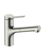 Hansgrohe Zesis M33 konyhai csaptelep 150, kihúzható kifolyó, 2jet, sBox, rm. acél hatású-0