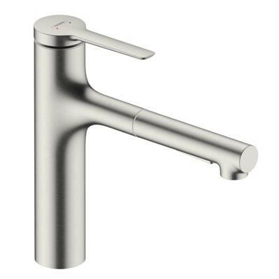 Hansgrohe Zesis M33 konyhai csaptelep 160, kihúzható kifolyó, 2jet, sBox, rm. acél hatású-0