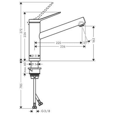 Hansgrohe Zesis M33 konyhai csaptelep 160, ablak előtti szereléshez, 1jet ( 74805000 )