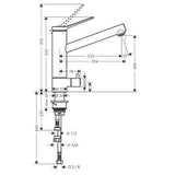 Hansgrohe Zesis M33 konyhai csaptelep 200, elzárószeleppel, CoolStart, 1jet-1