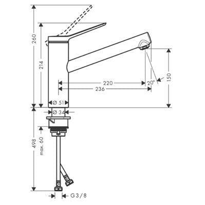 Hansgrohe Zesis M33 konyhai csaptelep 150 Eco, 1jet ( 74811000 )