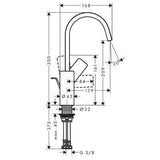 Hansgrohe Vivenis egykaros mosdócsaptelep 210, elforgatható, automata lefolyógarnitúra-1