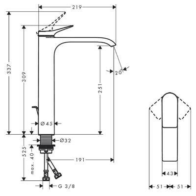 Hansgrohe Vivenis mosdócsaptelep 250, mosdótálakhoz, automata lefolyógarnitúrával, matt fehér ( 75040700 )