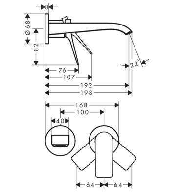 Hansgrohe Vivenis mosdócsaptelep falsík alatti telepítéshez, 19,2 cm - es kifolyó ( 75050000 )