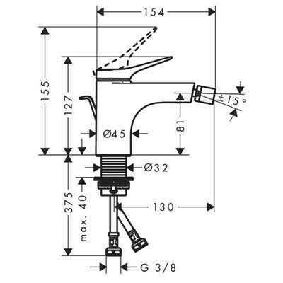 Hansgrohe Vivenis egykaros bidécsaptelep automata lefolyógarnitúra-1