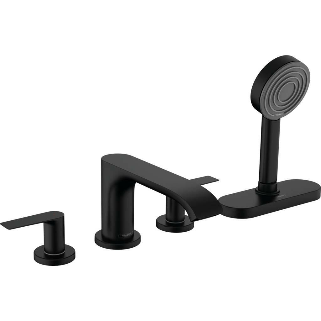 Hansgrohe Vivenis 4 lyukú, peremre szerelhető kádcsaptelep sBox - szal, matt fekete (75444670)