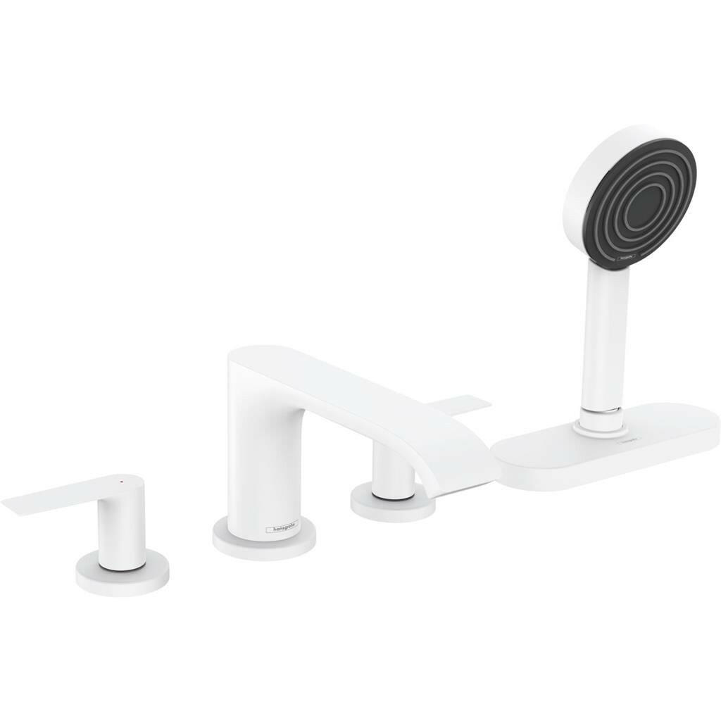 Hansgrohe Vivenis 4 lyukú, peremre szerelhető kádcsaptelep sBox - szal, matt fehér (75444700)