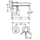 Hansgrohe Finoris mosdócsaptelep falsík alatti szereléshez, 16,8 cm-es kifolyó-1