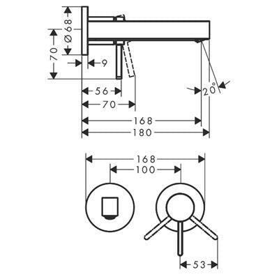 Hansgrohe Finoris mosdócsaptelep falsík alatti szereléshez, 16,8 cm - es kifolyó, matt fekete (76051670)