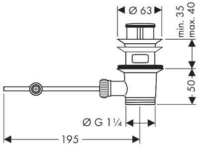 Hansgrohe leeresztő - garnitúra automata (94139000)