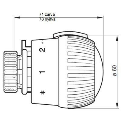 Honeywell T7000 Termosztatikus szelepfej, fehér, elzárható, folydékos töltet M30 x 1,5 1...28°C