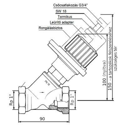 Honeywell cirkulációs beszabályzó szelep 1" BB PN16, 130°C, kvs=6,8 V1810Y0025
