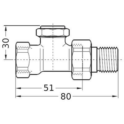 Honeywell visszatérő radiátorszelep 1/2" egyenes Verafix V2420D0015