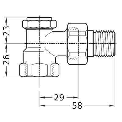Honeywell visszatérő radiátorszelep 1/2" sarok Verafix - E V2420E0015
