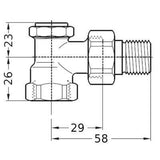 Honeywell visszatérő radiátorszelep 1/2" sarok Verafix-E   V2420E0015-1