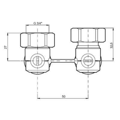 Honeywell Verafix - VKE H - blokk , sarok 3/4" - 3/4" V2495EX020A