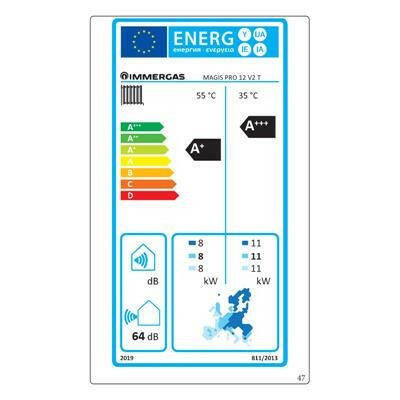Immergas Magis Pro 12 V2 T split levegő - víz hőszivattyú beltéri és kültéri egységgel, 3 fázis ( 3.030666 )