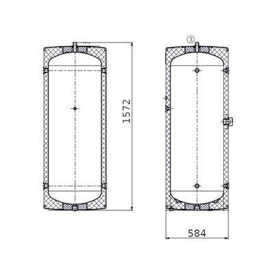 Immergas UBA 250 V1 puffer tároló, csőkígyó nélkül-1