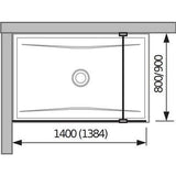 Jika Cubito Pure 140 üvegfal oldalfalhoz, rögzítő profillal és támasszal, 138,4x200 cm-1